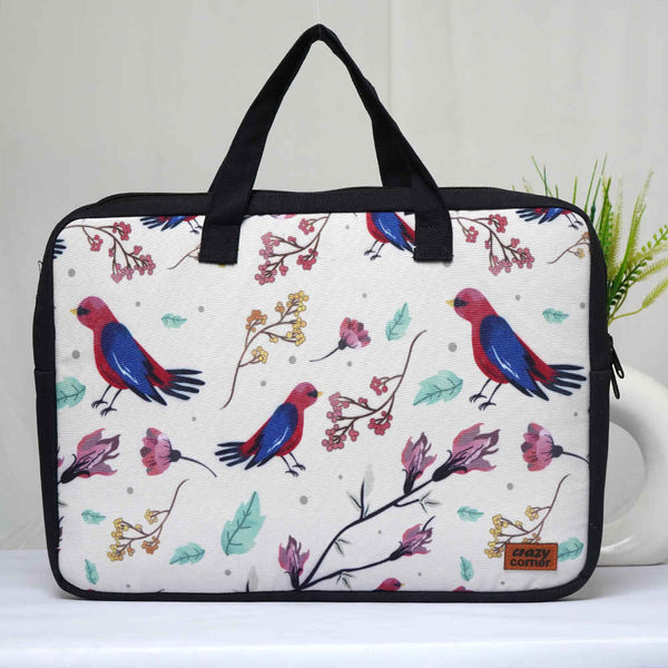 Bids Printed Canvas Laptop Bag